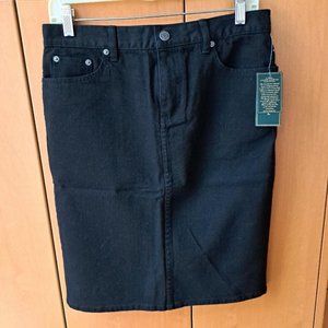 Vintage Lauren Jeans Co. Black Denim Skirt in Size 4